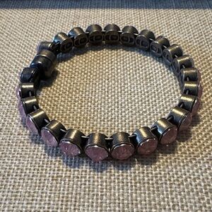 Pink and Antique Gold Magnetic Bangle Bracelet